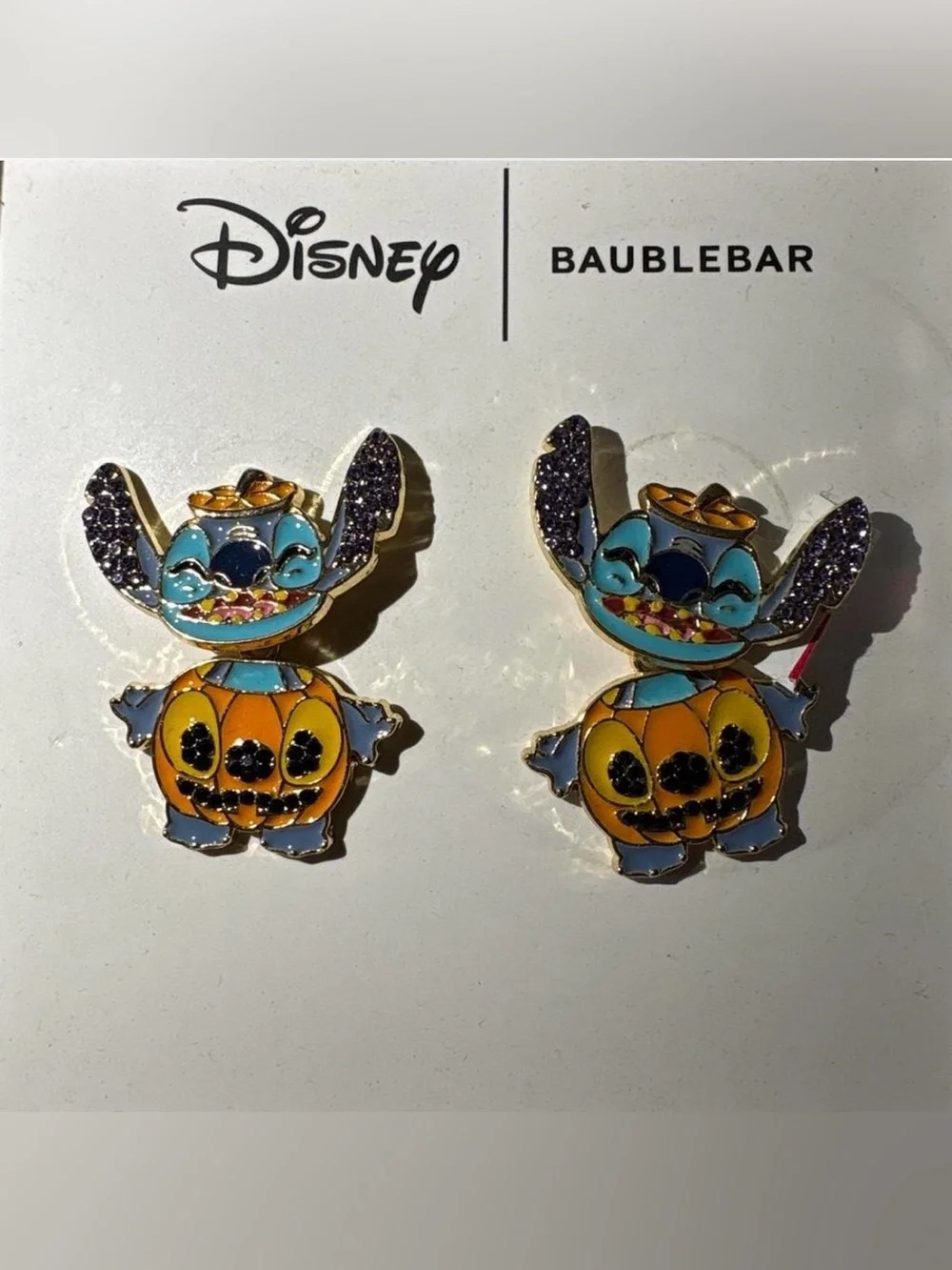 BaubleBar x Disney Stitch in Pumpkin Stud Earrings - Blue, Orange & Purple